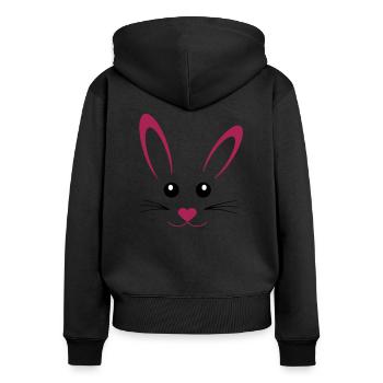 hase - Sweat à capuche zippé Premium bio Femme - noir - Dos - Julia (174cm)