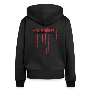 Albanian Blood - Women's Premium Organic Zip Hoodie - black - Back - Julia (174cm)