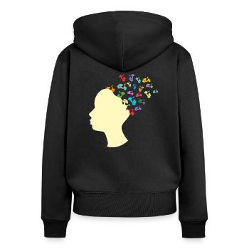 Scooter in the head - Women's Premium Organic Zip Hoodie - black - Back - Julia (174cm)