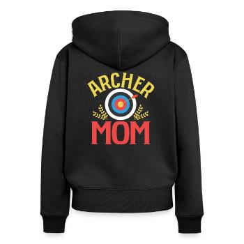 Archer Mom Archery Target Bow & Arrows - Frauen Premium Bio Zip Hoodie - Schwarz - Hinten - Julia (174cm)