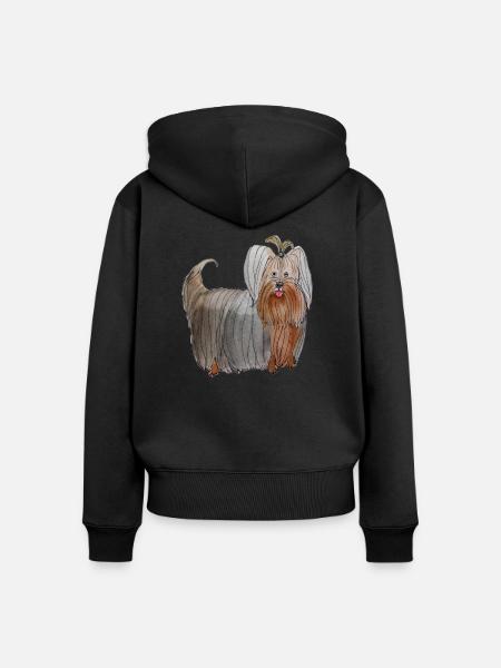 Yorkshire Terrier - Frauen Premium Bio Zip Hoodie - Schwarz