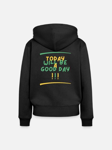 Today - Frauen Premium Bio Zip Hoodie - Schwarz