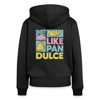 Süßes Design für Pan Dulce - Frauen Premium Bio Zip Hoodie - Schwarz - Hinten - Julia (174cm)