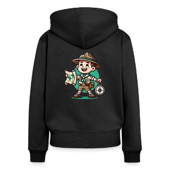 scout - Sweat à capuche zippé Premium bio Femme - noir - Dos - Julia (174cm)