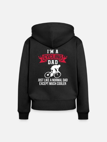 Cycling Dad - Frauen Premium Bio Zip Hoodie - Schwarz