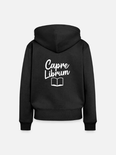 Bücher - Frauen Premium Bio Zip Hoodie - Schwarz
