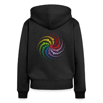 Hundepfote - Frauen Premium Bio Zip Hoodie - Schwarz - Hinten - Julia (174cm)