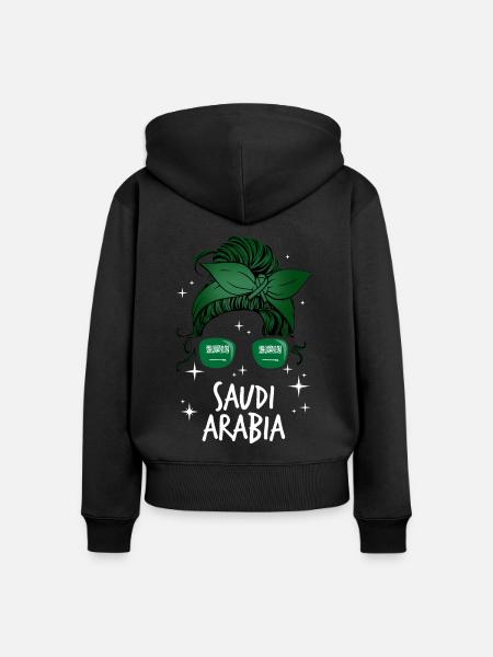 Saudi-Arabien - Frauen Premium Bio Zip Hoodie - Schwarz