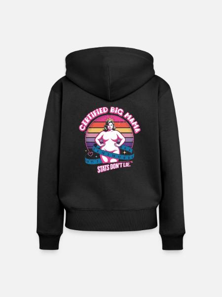 Certified Big Mama - Frauen Premium Bio Zip Hoodie - Schwarz