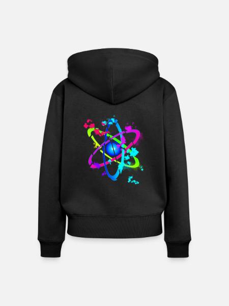 Disrupted Atom - Frauen Premium Bio Zip Hoodie - Schwarz