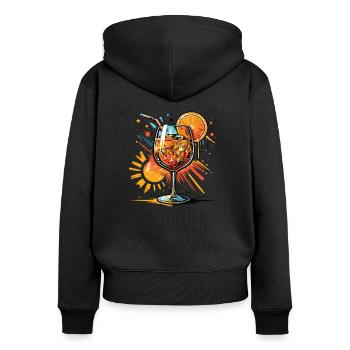 Hallöchen Aperölchen Cocktail Sommerparty Shirt - Frauen Premium Bio Zip Hoodie - Schwarz - Hinten - Julia (174cm)
