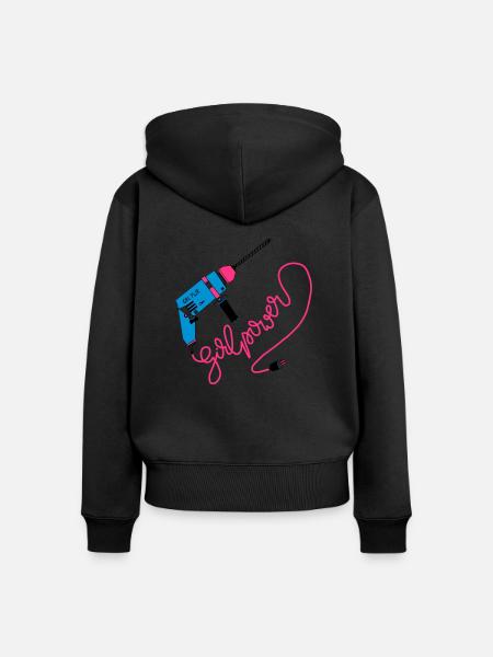 Girlpower - Frauen Premium Bio Zip Hoodie - Schwarz
