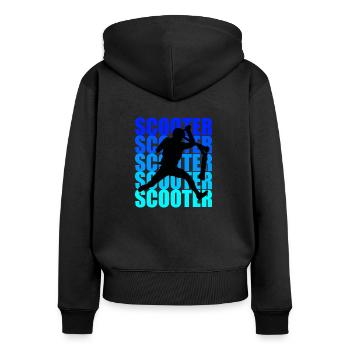 scooter - Women's Premium Organic Zip Hoodie - black - Back - Julia (174cm)
