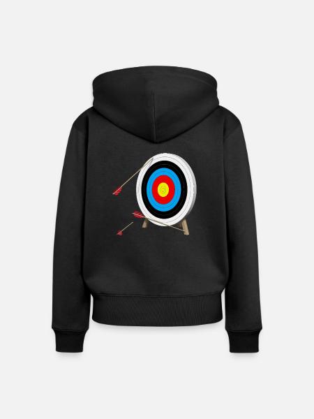 Zielscheibe daneben - Frauen Premium Bio Zip Hoodie - Schwarz