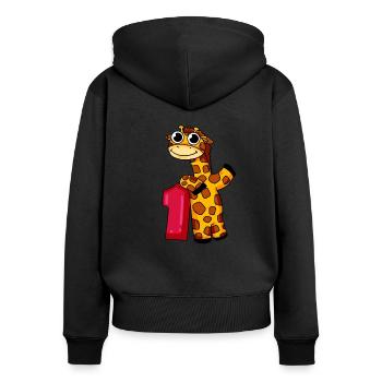 1. Geburtstag Giraffe 1.Klasse Geschenk - Frauen Premium Bio Zip Hoodie - Schwarz - Hinten - Julia (174cm)