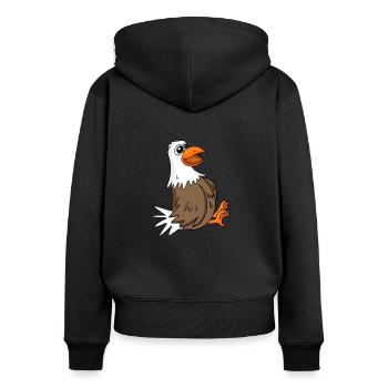Mouette mignon - Sweat à capuche zippé Premium bio Femme - noir - Dos - Julia (174cm)