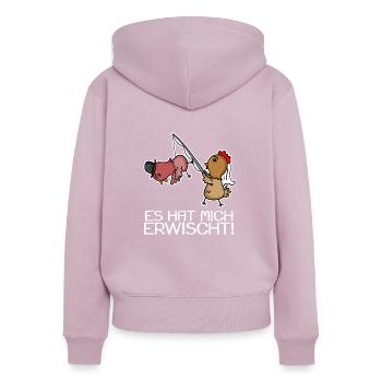 Es Hat Mich Erwischt! Junggesellenabschied - Frauen Premium Bio Zip Hoodie - Altrosa - Hinten - Julia (174cm)