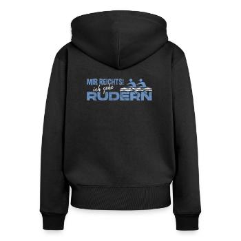 Rudern Ruderer Ruderboot Ruderverein Paddel Sport - Frauen Premium Bio Zip Hoodie - Schwarz - Hinten - Julia (174cm)