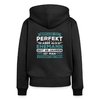 Hochzeitstag Jubiläum Verheiratet Ehe Ehemann - Frauen Premium Bio Zip Hoodie - Schwarz - Hinten - Julia (174cm)