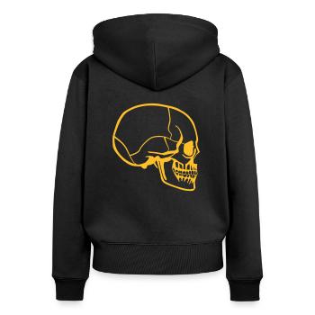 skull on the side - Women's Premium Organic Zip Hoodie - black - Back - Julia (174cm)