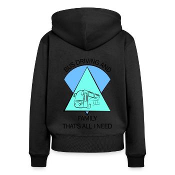 Bus Bus Driver School Bus Bus Bus Bus Driver - Women's Premium Organic Zip Hoodie - black - Back - Julia (174cm)