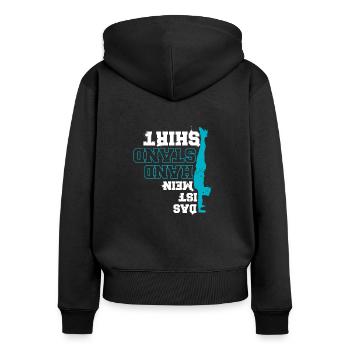 Das Ist Mein Handstand Shirt Turner Calisthenics - Frauen Premium Bio Zip Hoodie - Schwarz - Hinten - Julia (174cm)