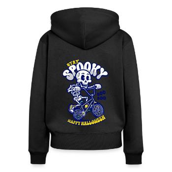 Halloween Skeleton Rides Bmx Bike - Sweat à capuche zippé Premium bio Femme - noir - Dos - Julia (174cm)
