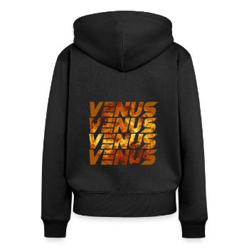 Conception de Venus - Sweat à capuche zippé Premium bio Femme - noir - Dos - Julia (174cm)
