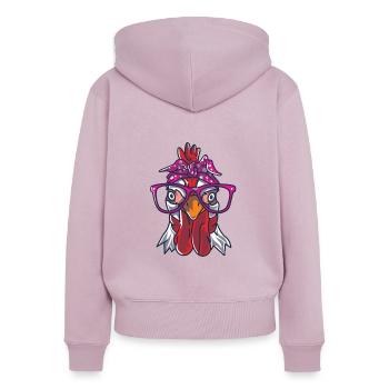 Huhnbandana-niedliche Vieh, die Liebhaber bewirtschaften - Frauen Premium Bio Zip Hoodie - Altrosa - Hinten - Julia (174cm)