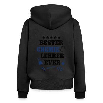 Bester Chemie Lehrer Schule Chemielehrer Professor - Frauen Premium Bio Zip Hoodie - Schwarz - Hinten - Julia (174cm)