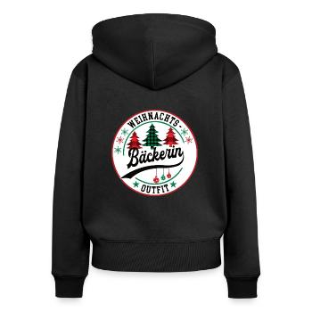Bäckerin Weihnachten Kollege Arbeitskollege Bäcker - Frauen Premium Bio Zip Hoodie - Schwarz - Hinten - Julia (174cm)