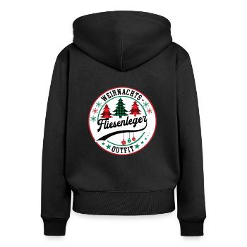 Fliesenleger Weihnachten Kollege Bodenleger - Frauen Premium Bio Zip Hoodie - Schwarz - Hinten - Julia (174cm)