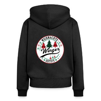 Winzer Weihnachten Meister Weinbau Winzerei - Frauen Premium Bio Zip Hoodie - Schwarz - Hinten - Julia (174cm)