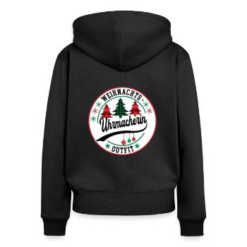 Uhrmacherin Weihnachten Uhrmacher Juwelier - Frauen Premium Bio Zip Hoodie - Schwarz - Hinten - Julia (174cm)