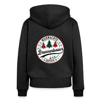 Brunnenbauer Weihnachten Kollege Arbeitskollege - Frauen Premium Bio Zip Hoodie - Schwarz - Hinten - Julia (174cm)