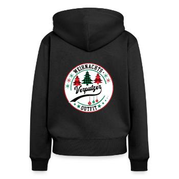 Verputzer Weihnachten Kollege Stuckateur Handwerk - Frauen Premium Bio Zip Hoodie - Schwarz - Hinten - Julia (174cm)