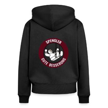 Gute Besserung Spengler Alles Gute Gesundheit - Frauen Premium Bio Zip Hoodie - Schwarz - Hinten - Julia (174cm)