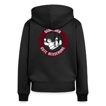 Gute Besserung Schneider Alles Gute Gesundheit - Frauen Premium Bio Zip Hoodie - Schwarz - Hinten - Julia (174cm)