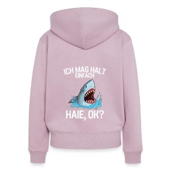 Lustiges Geschenk Meerestier Ozean Tier Hai - Frauen Premium Bio Zip Hoodie - Altrosa - Hinten - Julia (174cm)