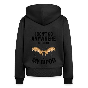 Conception de coyote pour les réacteurs de coyote - Sweat à capuche zippé Premium bio Femme - noir - Dos - Julia (174cm)