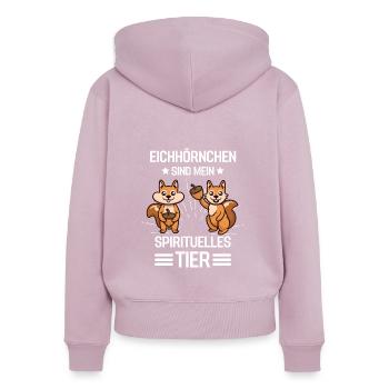 Waldbewohner Geschenk Lustiges Eichhörnchen - Frauen Premium Bio Zip Hoodie - Altrosa - Hinten - Julia (174cm)