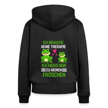 Ozean Tierliebhaber Meerestier Geschenk Wal - Frauen Premium Bio Zip Hoodie - Schwarz - Hinten - Julia (174cm)