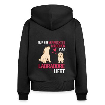 Hunde Mädchen Geschenk Hundebesitzer Labrador - Frauen Premium Bio Zip Hoodie - Schwarz - Hinten - Julia (174cm)