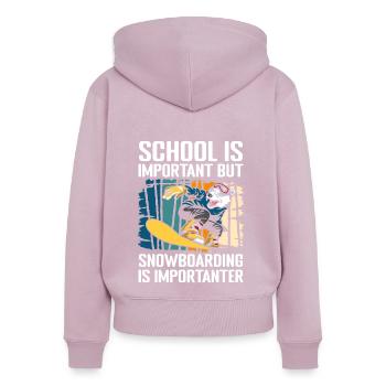 Snowboarder Hobby Snow Mountain - Women's Premium Organic Zip Hoodie - dusky pink - Back - Julia (174cm)