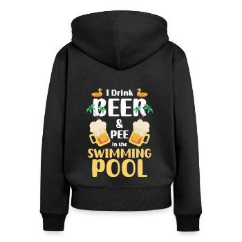 Swimming Pool Summer Recreation - Women's Premium Organic Zip Hoodie - black - Back - Julia (174cm)