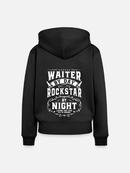 Kellner Restaurant Essen Cocktail - Frauen Premium Bio Zip Hoodie - Schwarz