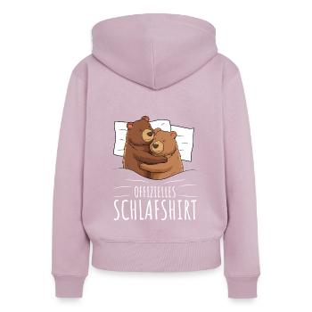 Offizielles Schlafshirt Bär Grizzly Braunbär - Frauen Premium Bio Zip Hoodie - Altrosa - Hinten - Julia (174cm)