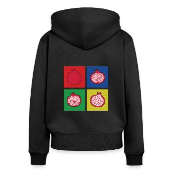 Pomegranate Gift - Women's Premium Organic Zip Hoodie - black - Back - Julia (174cm)
