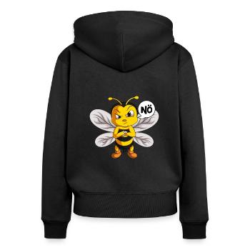 Bienen Nö Kinder Mädchen Damen Biene - Frauen Premium Bio Zip Hoodie - Schwarz - Hinten - Julia (174cm)