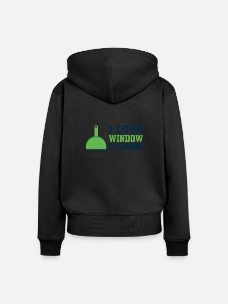 Ik hou van glazenwasser - Vrouwen Premium Bio ziphoodie - zwart